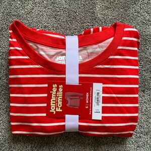 Jammie’s For Your Families Women’s Red Striped 2 piece pajama set - size small